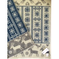 Одеяло-плед из эко-шерсти Klippan "Лапландия" 65х90 Синий/серый