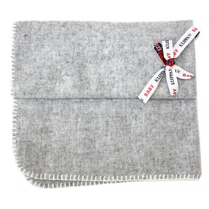 Одеяло-плед однотонная шерсть 65х90 Серое Klippan