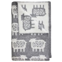 Одеяло-плед из эко-шерсти "Барашки" 90х130 Klippan Серое