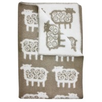 Одеяло-плед из эко-шерсти "Барашки" 90х130 Klippan Бежевое