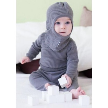 Шапка-шлем из шерсти мериноса KoCoi, серый