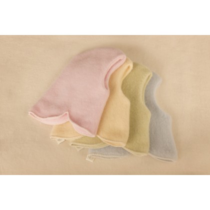 Двойная шапка-шлем из шерсти мериноса Lana Care, цвет зеленый