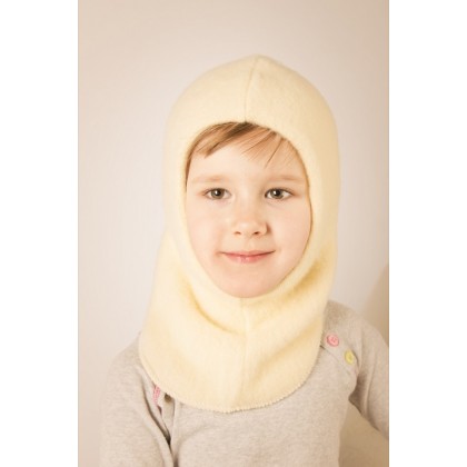 Двойная шапка-шлем из шерсти мериноса Lana Care, цвет желтый