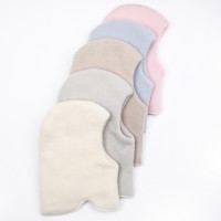 Двойная шапка-шлем из шерсти мериноса Lana Care, цвет розовый