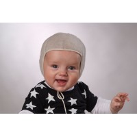 Чепчик из шерсти мериноса Lana Care Коричневый