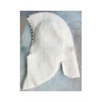 Шапка-шлем из шерсти мериноса Lana Care Белая с каймой