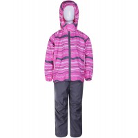 Костюм демисезонный утепленный для девочки Lassie серо-розовый