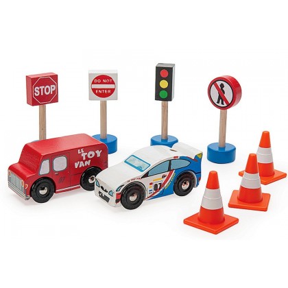Набор 9 эл. "Дорожные знаки с машинками" LeToyVan