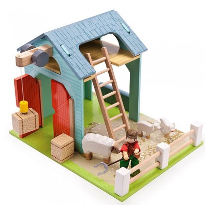 Игровой набор "Голубой амбар с овцами и фермером" LeToyVan