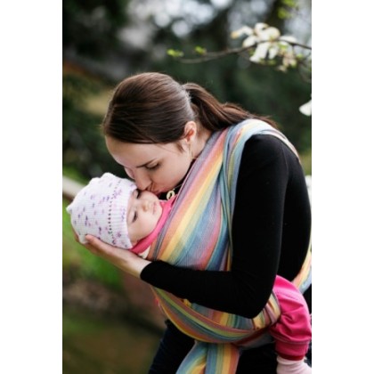 Слинг с кольцами "Радуга на восходе" Lenny Lamb (с бамбуком)