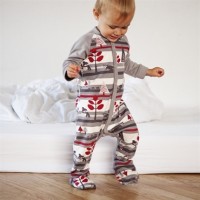 Комбинезон из органического хлопка с серым рукавом Living Crafts