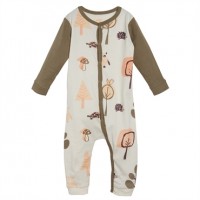 Комбинезон из органического хлопка с коричневым рукавом Living Crafts