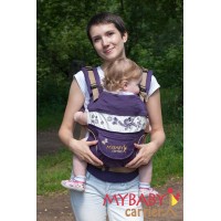Слинг-рюкзак MY Baby Carrier Фиолетовый с вышивкой "Бабочка"