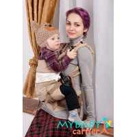 Слинг-рюкзак MY Baby Carrier Бежевый с вышивкой "Птицы"