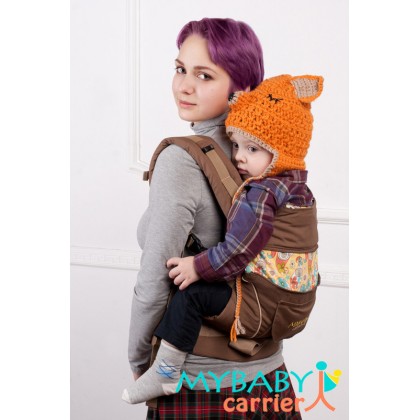 Слинг-рюкзак MY Baby Carrier Шоколадный со вставкой "Огурцы"