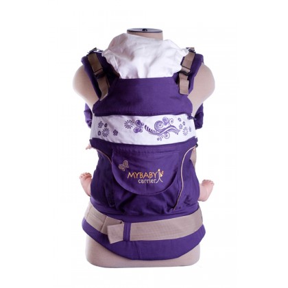 Слинг-рюкзак MY Baby Carrier Фиолетовый с вышивкой