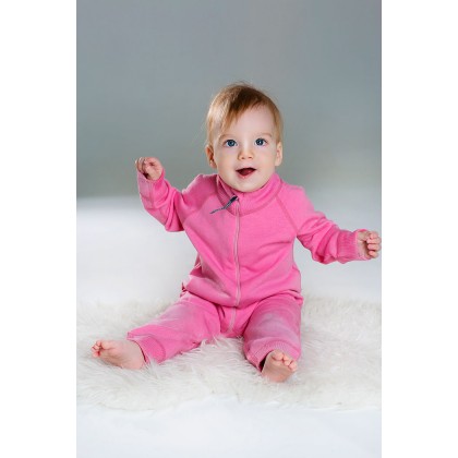 Комбинезон из шерсти мериноса на молнии Merri Merini Розовый