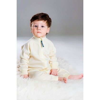 Комбинезон из шерсти мериноса на молнии Merri Merini Слоновая кость