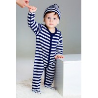 Комбинезон из шерсти мериноса в синюю полоску Merri Merini