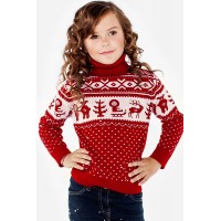 Свитер вязаный красный Merri Merini