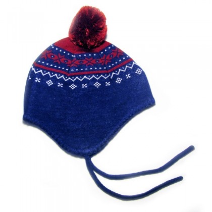 Шапочка на завязках красно-синяя Merri Merini