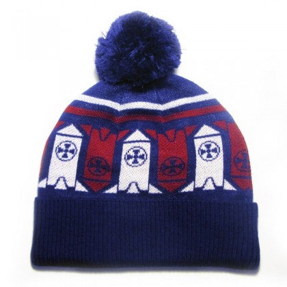 Шапочка с помпоном синяя Merri Merini