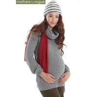 Свитер для кормящих Funnel Turtle-Neck, серый