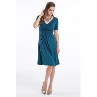 Платье для кормления Mothers en Vogue Wrap Dress, Dusky Tapestry Blue