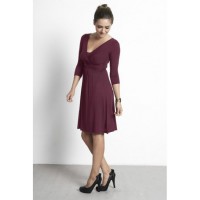 Платье Mothers en Vogue Wrap Dress рукав 3/4, цвет винный (Wood Violet)
