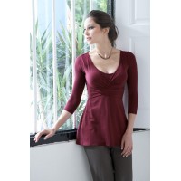 Топ для кормления Mothers en Vogue Wrap Top, рукав 3/4, цвет Deep Cabernet