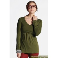 Топ для кормления Mothers en Vogue Must Have U-Neck, оливковый