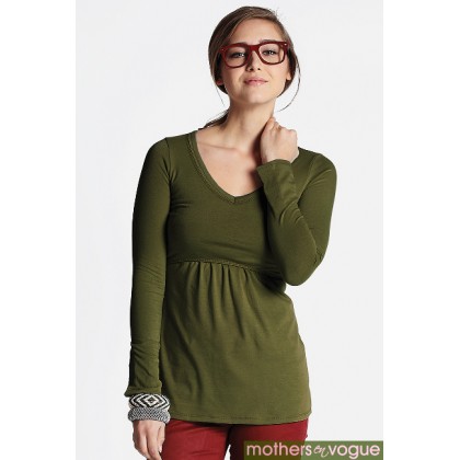 Топ для кормления Mothers en Vogue Must Have U-Neck, оливковый