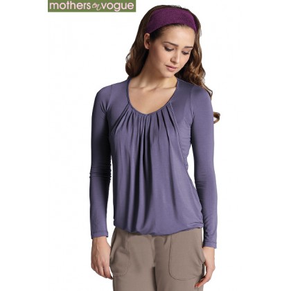 Топ для кормления Mothers en Vogue Slouchy Pleated LS Сиреневый
