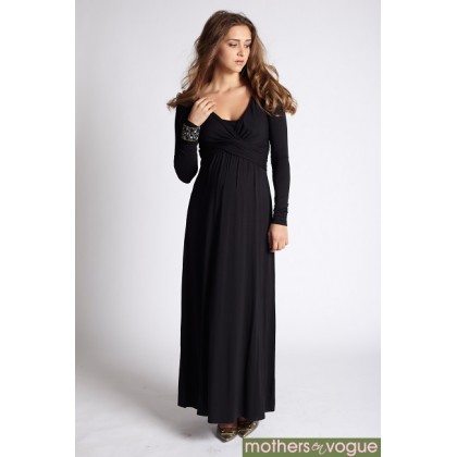 Платье Mothers en Vogue Wrap Dress Maxi Черное