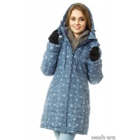 Слингокуртка зимняя  "ИНГРИД"  орнамент/син