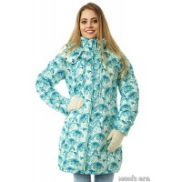 Слингокуртка зимняя  "ИНГРИД"  зеленые цветы