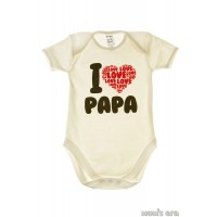 Боди детское с коротким рукавом "I love Papa", цвет молочный