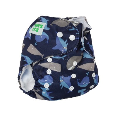 Многоразовый подгузник со вкладышем Mum's Era "Киты"