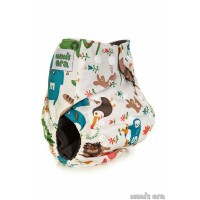 Многоразовый угольный подгузник Mum's Era "Зоопарк", цвет бежевый