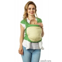 Слинг-шарф трикотажный Mum's Era "Фьюжн", зеленый/ваниль