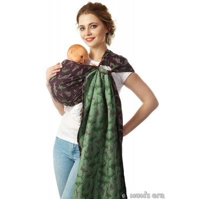 Слинг с кольцами Mum's Era "Акулы", цвет жемчуг/лайм