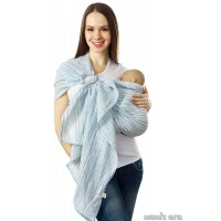 Слинг с кольцами Mum's Era "Лайн", цвет голубой