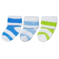 Махровые носочки для новорожденных "Терри" голубая полоска (3 пары)