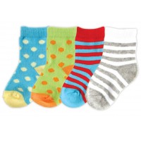 Носочки "Радуга" Luvable Friends, 4 пары (белый/салатовый)