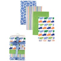 Комплект из 4 фланелевых пеленок Luvable Friends "Сафари", 71x71 см