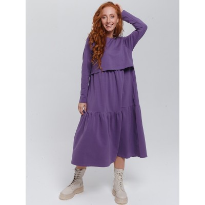 Платье для беременных и кормящих "Ярусное", цвет фиолетовый