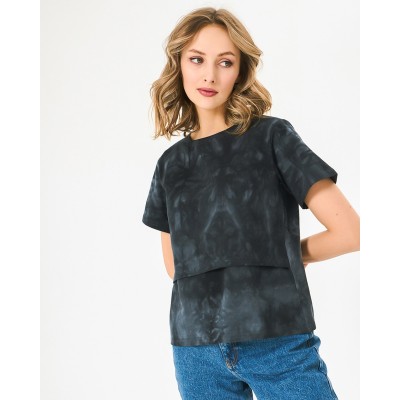 Футболка для кормящих Proud Mom "Тай-дай", цвет черный