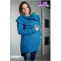 Слингопальто шерстяное Proud Mom "Диалог", цвет бирюза