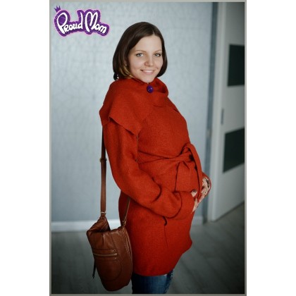 Слингопальто шерстяное Proud Mom "Диалог", цвет терракот