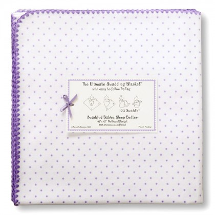 Фланелевая пеленка для новорожденного SwaddleDesignsLavender Polka D
